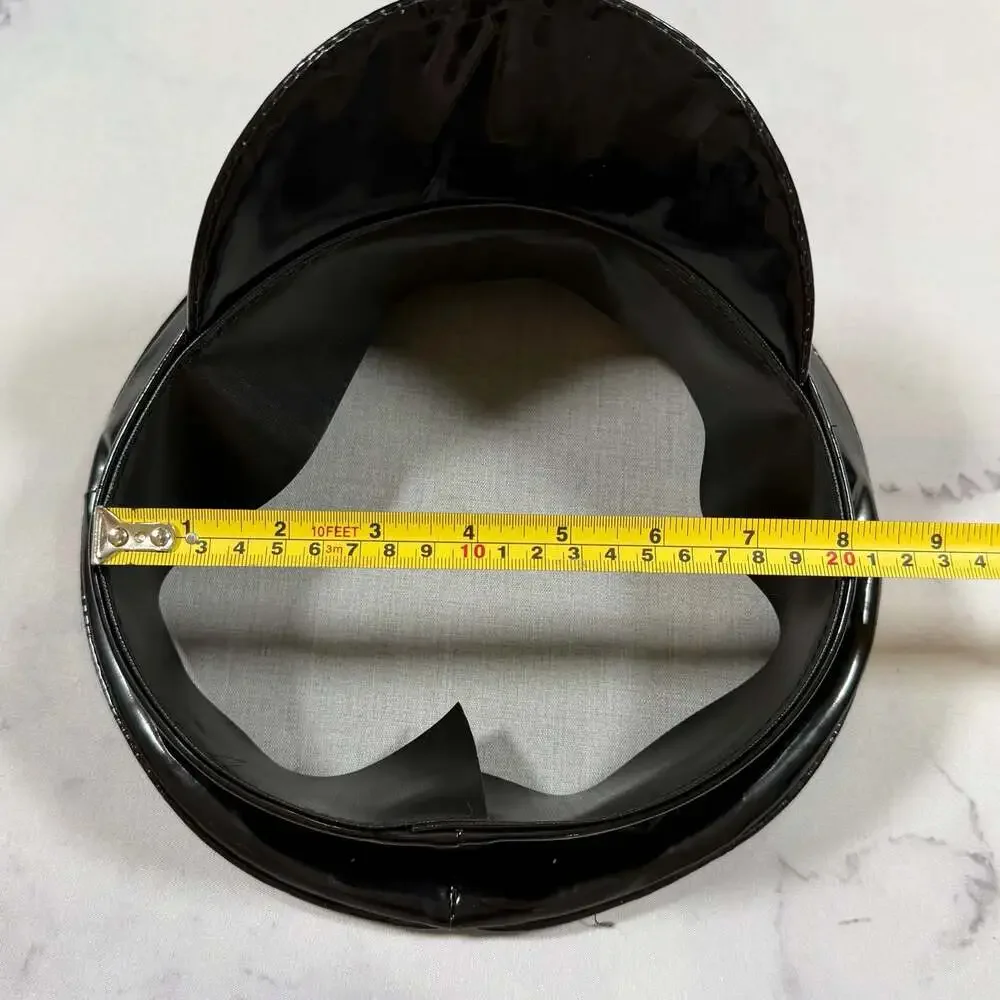 Funk Plus HT242 Bondage Ring Black Patent Vinyl Captain Hat